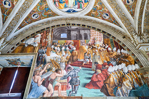 Frescoes in raphael rooms at vatican museums in rome