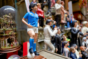 Statues of christmas nativity scene in naples campania italy