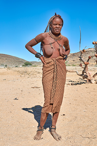 Portrait of a Himba woman in Kunene region of Namibia