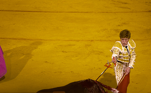 Bullfight event takes place at Seville Arena in Andalusia