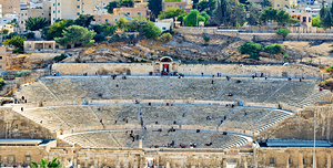 Visiting the Roman Theater in Amman Jordan during daytime