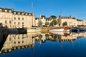 Boats moored at the port of Vannes in Brittany France during day