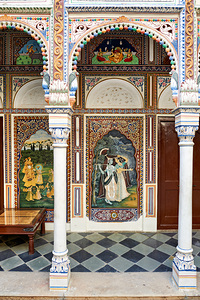 Decorated house walls in Mandawa Shekhawati region of Rajasthan