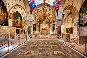 Church of the Holy Sepulchre interior in Jerusalem Israel