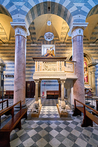 Interior design of Volterras Duomo in Tuscany