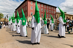 Processions in Zaragoza during Easter Holy Week in Spain