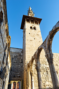 Great Mosque of Damascus observed from the courtyard at noon