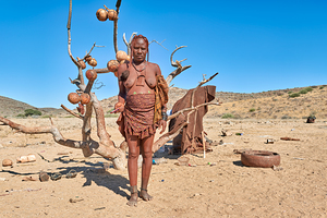 Portrait of a Himba woman standing in Kunene Namibia