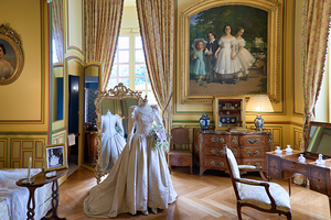 Explore historical fashion in the dress room of Chateau de Cheve