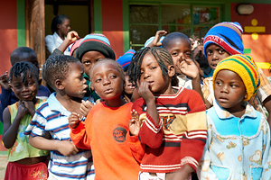 Children in classroom at school in Rundu Kavango Region of Nami