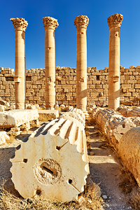 Ruins of Temple of Bel in ancient city of Palmyra Syria