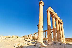 Exploring the ruins of Temple of Bel in ancient Palmyra Syria