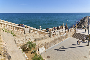 Sitges Catalunya Spain. The stairs to the Cathedral