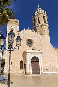Sitges Catalunya Spain. Church esglesia de Sant Bartomeu i Santa Tecla