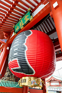 Senso ji temple in Asakusa Tokyo during the day with a large lan