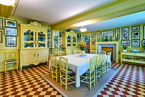 Visit to Monets house in Giverny Normandy France and its dining