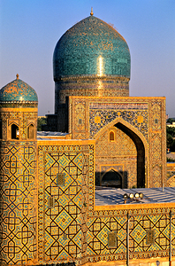 Historic madrasa in Samarkand showcases intricate tile work