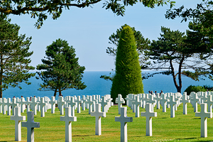 Grave markers at Normandy American Cemetery in Colleville sur Me by Marco Brivio
