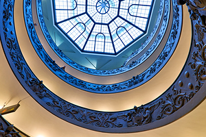 Visiting Bramante staircase at the Vatican Museums in Rome