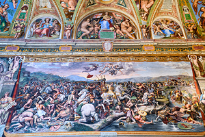 Frescoes in the raphael rooms at vatican museums in rome