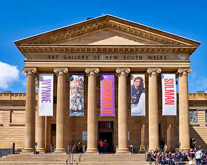 Art Gallery of New South Wales with banners by Marco Brivio