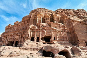 Exploring the urn tomb at the royal tombs in petra jordan