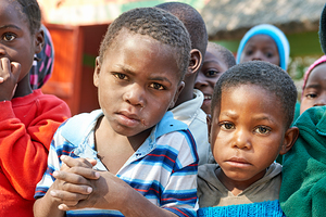 Children from Kavango Region of Namibia enjoy a moment together