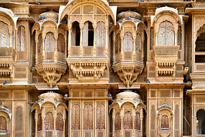 Traditional haveli house architecture in Jaisalmer Rajasthan
