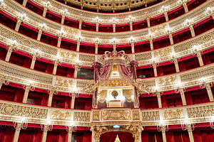 Royal Theatre of Saint Charles interior view in Naples Campania