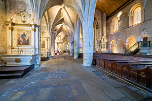 Exploring the interior of Basilica of St Saviour in Dinan France