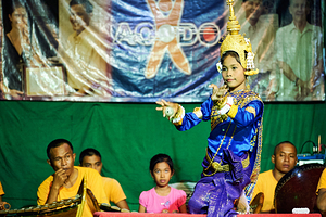 Cambodian girl performs traditional dance.