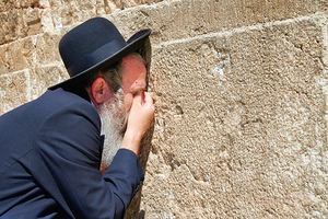 Orthodox Jews pray at the Wailing Wall in Jerusalem