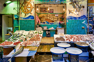 Fishmongers market located in Pignasecca quarter of Naples Camp