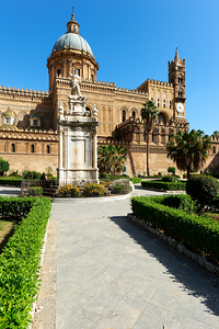 Palermo Cathedral stands tall in Sicily under bright sunlight by Marco Brivio