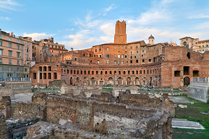 Exploring trajans market in rome lazio italy at fori imperiali