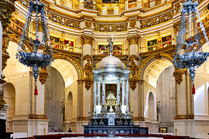 Visit to capilla mayor in granada cathedral in spain