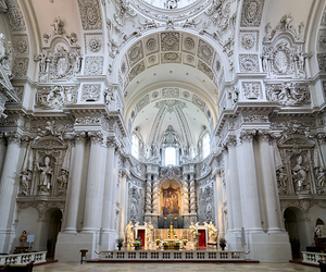Church of St. Cajetan in Munich Germany shows Baroque style desi