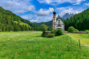 St. John Ranui church in Val di Funes South Tyrol Italy