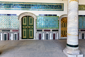 Exploring Topkapi Palace in Istanbul Turkey with ornate doors