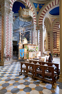 Inside the basilica santa margherita in cortona italy