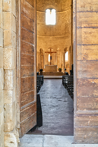 View inside Abbey of SantAntimo in Val dOrcia Italy