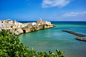 Vieste Gargano. Apulia Puglia Italy. Cape San Francesco and San Francesco church by Marco Brivio