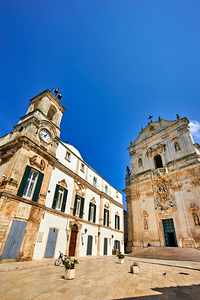 Apulia Puglia Italy. Martina Franca. Piazza Plebiscito and the Cathedral. Basilica S. Martino