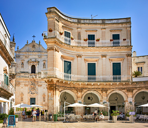 Apulia Puglia Italy. Martina Franca. Piazza Plebiscito and the Cathedral. Basilica S. Martino