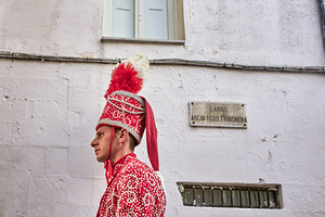 Apulia Puglia Italy. Ostuni. Festival of Saint Orontius. The cavalcata a procession of horses in the streets of the town by Marco Brivio