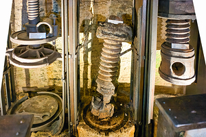 Salento. Apulia Puglia Italy. Gallipoli. Old olives crusher. Frantoio Oleario Ipogeo di Palazzo Granafei