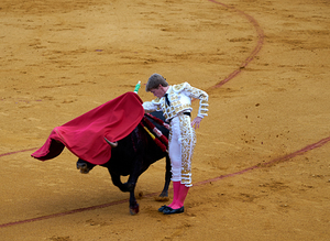 ANDALUSIA SPAIN. Bullfight in Seville Arena