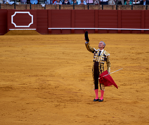 ANDALUSIA SPAIN. Bullfight in Seville Arena