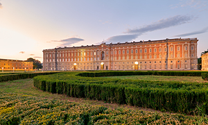 Caserta Campania Italy. The Royal Palace at sunset