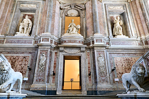 Caserta Campania Italy. The majestic entrance to the Royal Palace